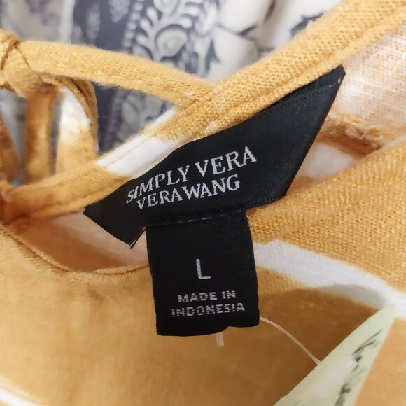 3488 Size Large Simply Vera Wang Gold Stripe Dress . - Picture 6 of 7